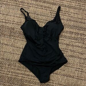 Jantzen Black One Piece Swimsuit with Adjustable Straps